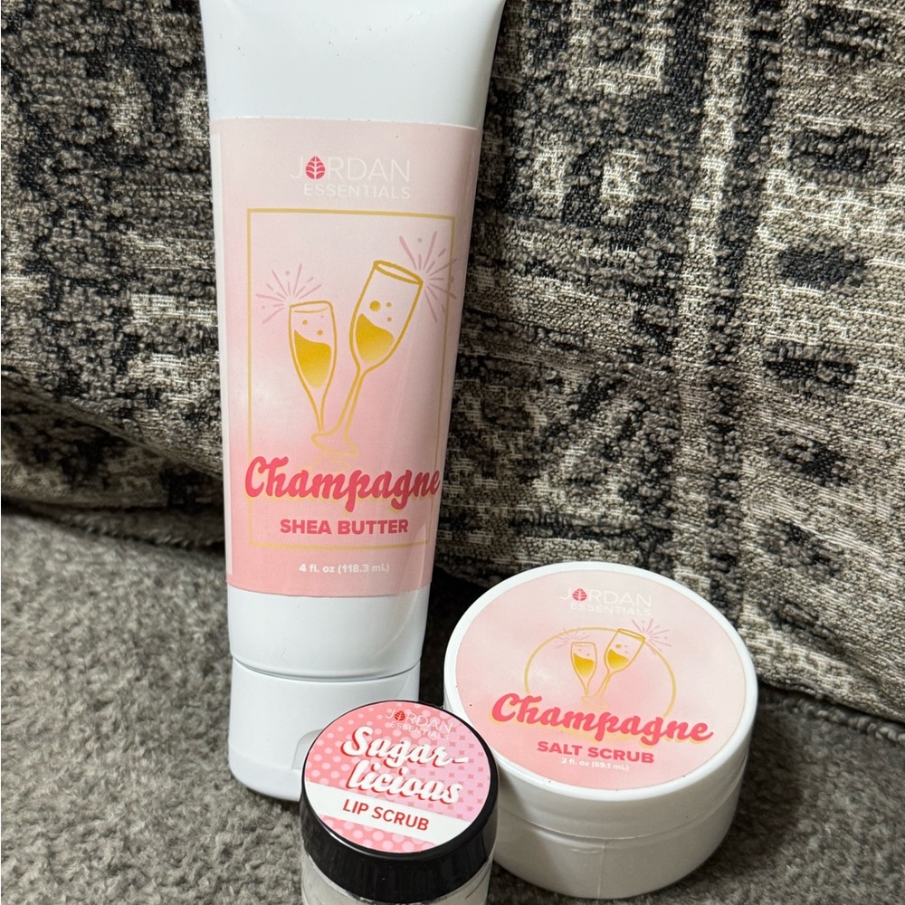 Jordan Essentials Champagne Shea Butter and Salt Scrub Set